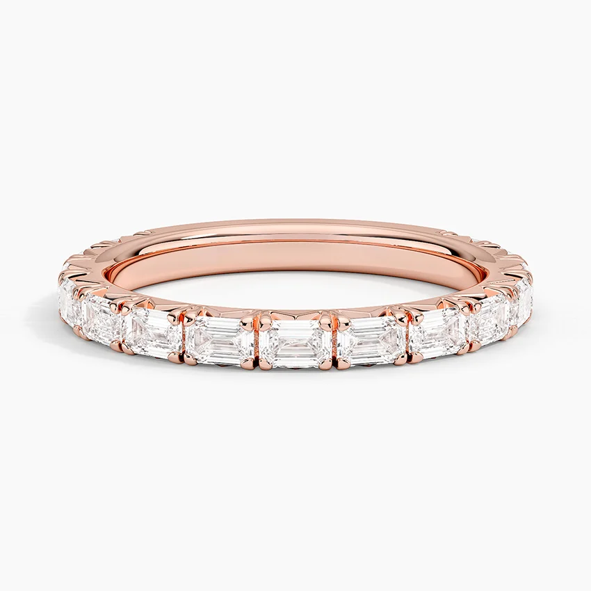 Baguette Cut Diamond Eternity Band, Minimalist Stackable Wedding Ring, Wedding Band for Women (Copy)