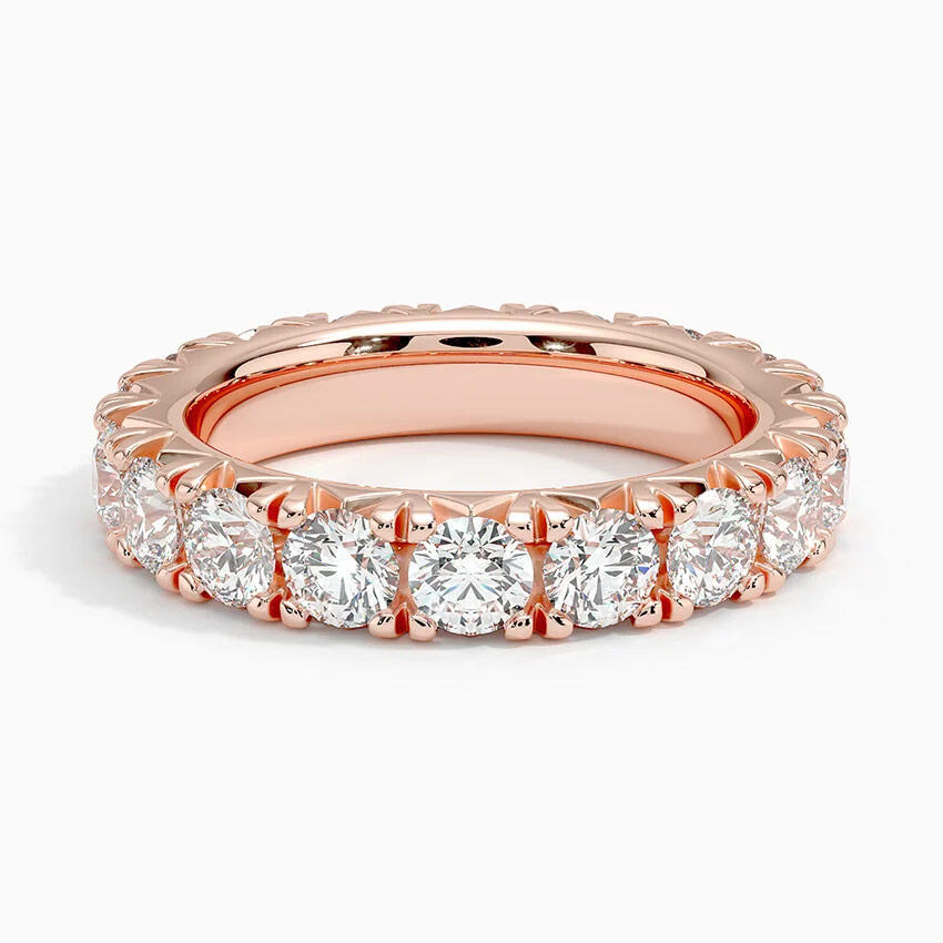 Round Cut Diamond Eternity Band, Full Eternity Wedding Ring, Anniversary Band