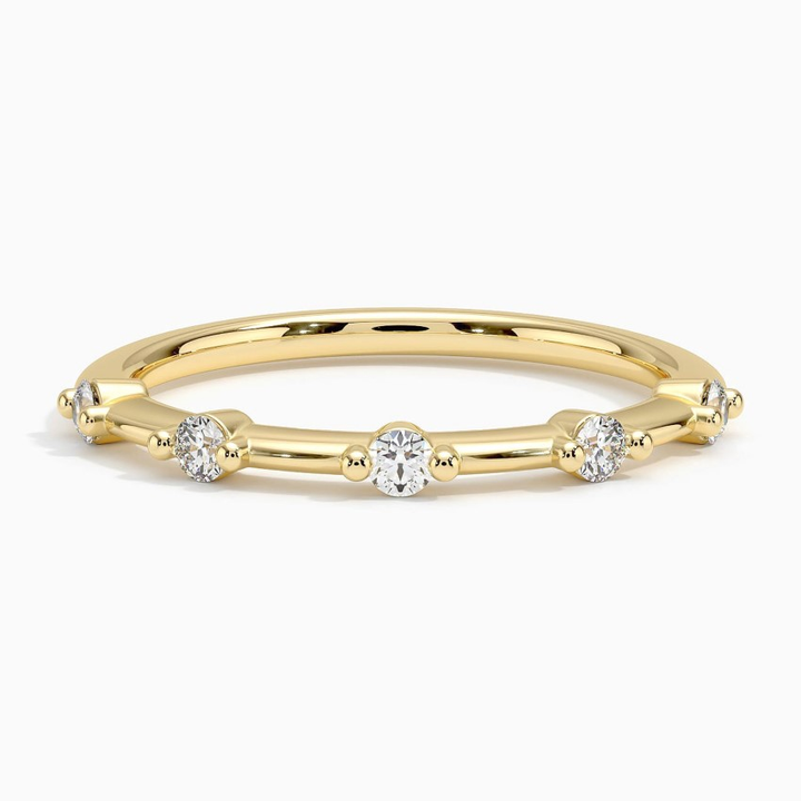 Minimalist Diamond Bezel Ring, Dainty Stackable Diamond Band, Everyday Gold Ring