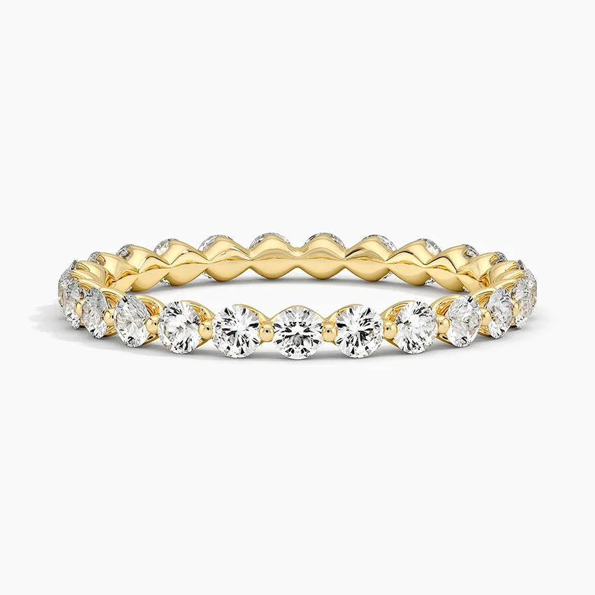 Round Diamond Half Eternity Band, Twisted Rope Wedding Ring, Minimalist Stackable Anniversary Band