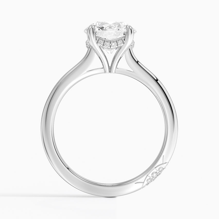 Round Brilliant Cut Solitaire Diamond Engagement Ring, 4 Prong Classic Setting, Minimalist Wedding Ring