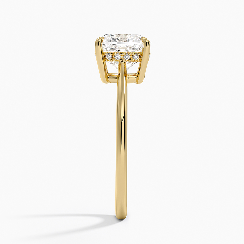 Round Cut Solitaire Diamond Engagement Ring, 4 Prong Minimalist Ring, Classic Gold Proposal Ring