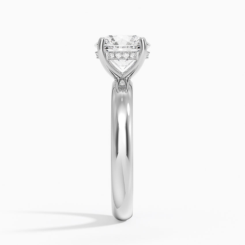 Round Cut Solitaire Diamond Engagement Ring, Classic 4 Prong Setting, Promise Ring for Women