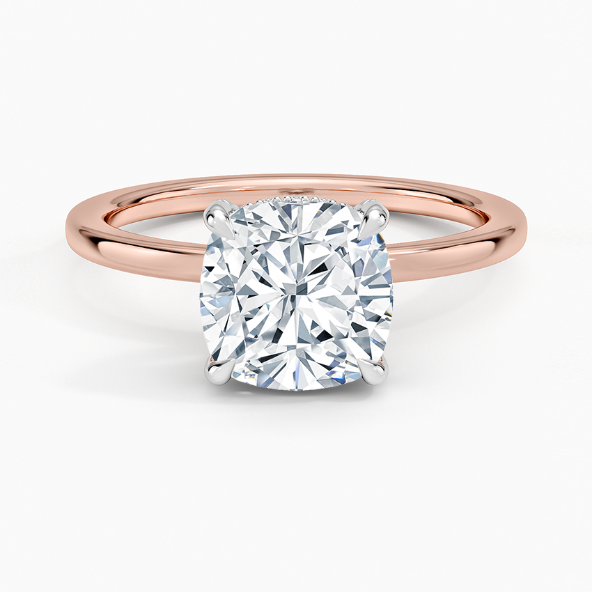 Round Cut Solitaire Diamond Engagement Ring, Classic 4 Prong Setting, Minimalist Proposal Ring