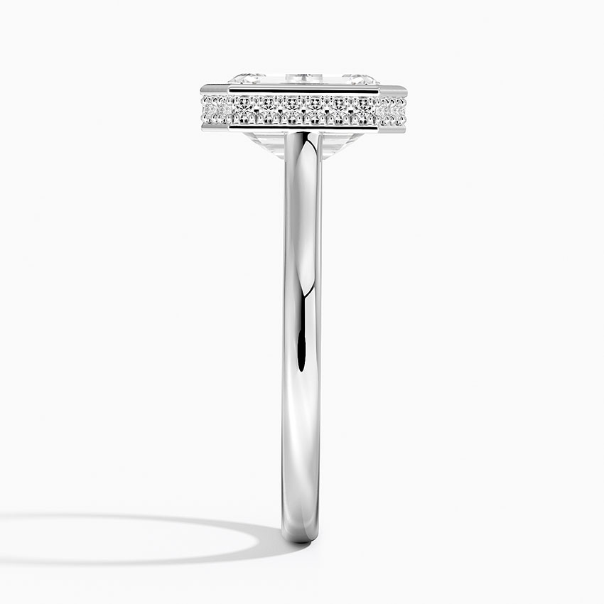 Emerald Cut Diamond Bezel Ring, Minimalist Engagement Ring, Modern Bridal Jewelry