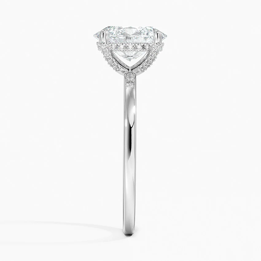 Oval Cut Solitaire Engagement Ring, Minimalist 4 Prong Diamond Ring, Classic Bridal Ring