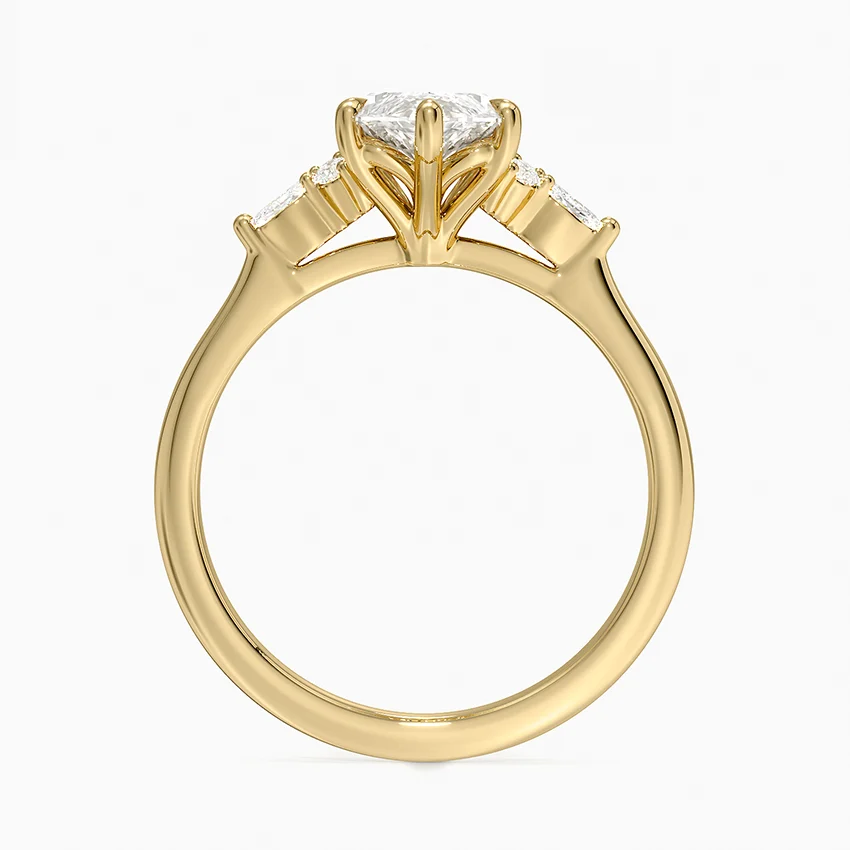 Marquise Cut Moissanite Engagement Ring, Hidden Cluster Diamond Ring, Minimalist Promise Ring