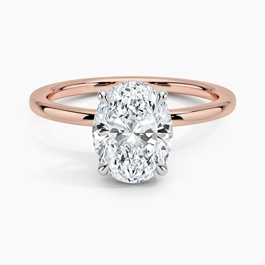 Oval Cut Solitaire Diamond Engagement Ring, Classic 4 Prong Minimalist Ring, Bridal Promise Ring