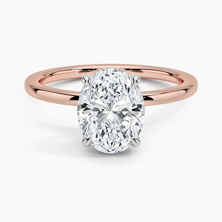 Oval Cut Solitaire Diamond Engagement Ring, Classic 4 Prong Minimalist Ring, Bridal Promise Ring