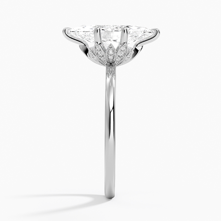Marquise Cut Solitaire Diamond Engagement Ring, 4 Prong Setting, Minimalist Promise Ring