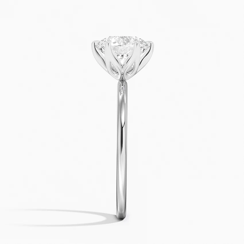 Round Cut Solitaire Diamond Engagement Ring, 6 Prong Classic Ring, Minimalist Bridal Ring