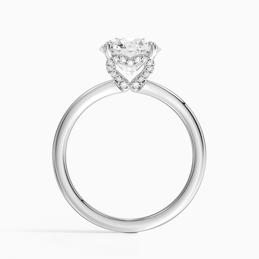 Round Cut Solitaire Diamond Engagement Ring, 4 Prong Classic Minimalist Ring, Timeless Bridal Ring
