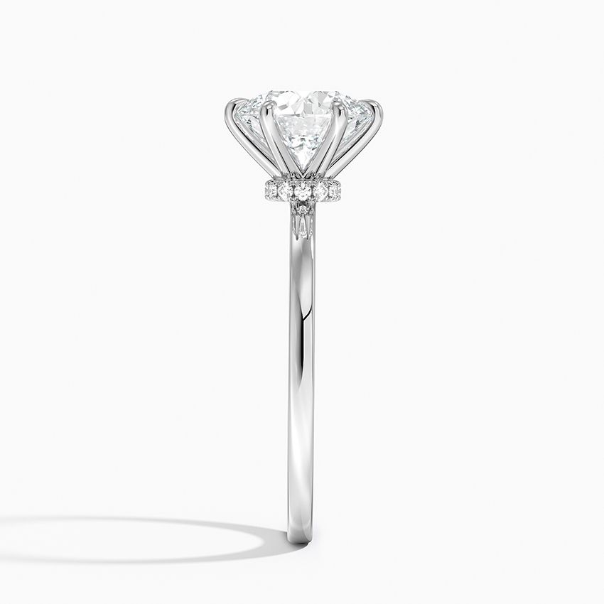 Round Cut Solitaire Engagement Ring, 6 Prong Diamond Ring, Classic Minimalist Bridal Ring