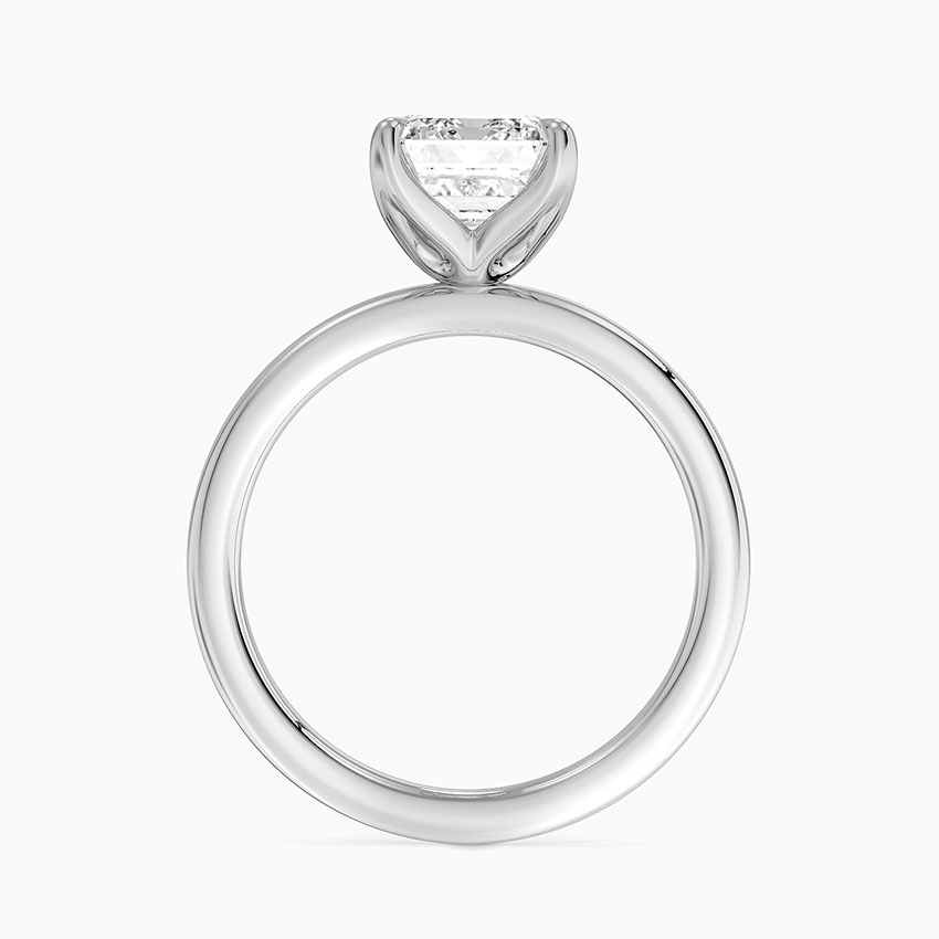 merald Cut Moissanite Engagement Ring, Solitaire 4 Prong Ring, Minimalist Gold Promise Ring