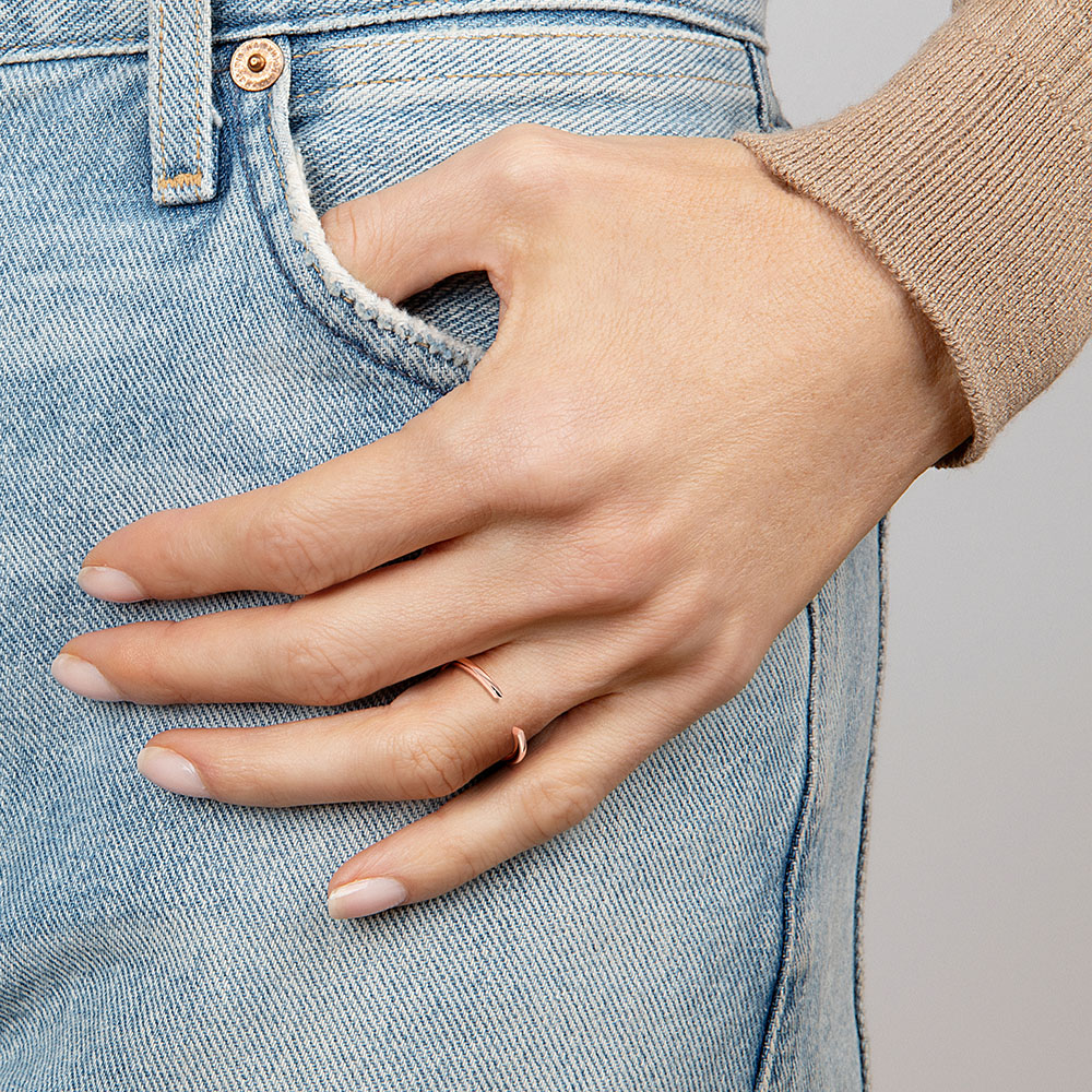 Minimalist Open Cuff Ring, Adjustable Gold Ring, Sleek Modern Ring