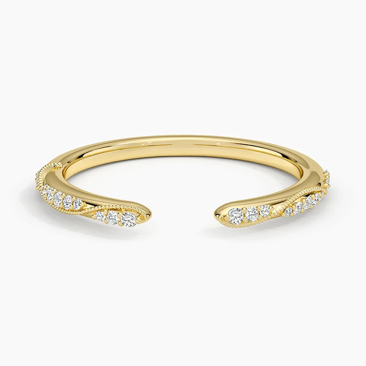 Diamond Open Ring, Minimalist Adjustable Diamond Ring, Wrap Open Ring