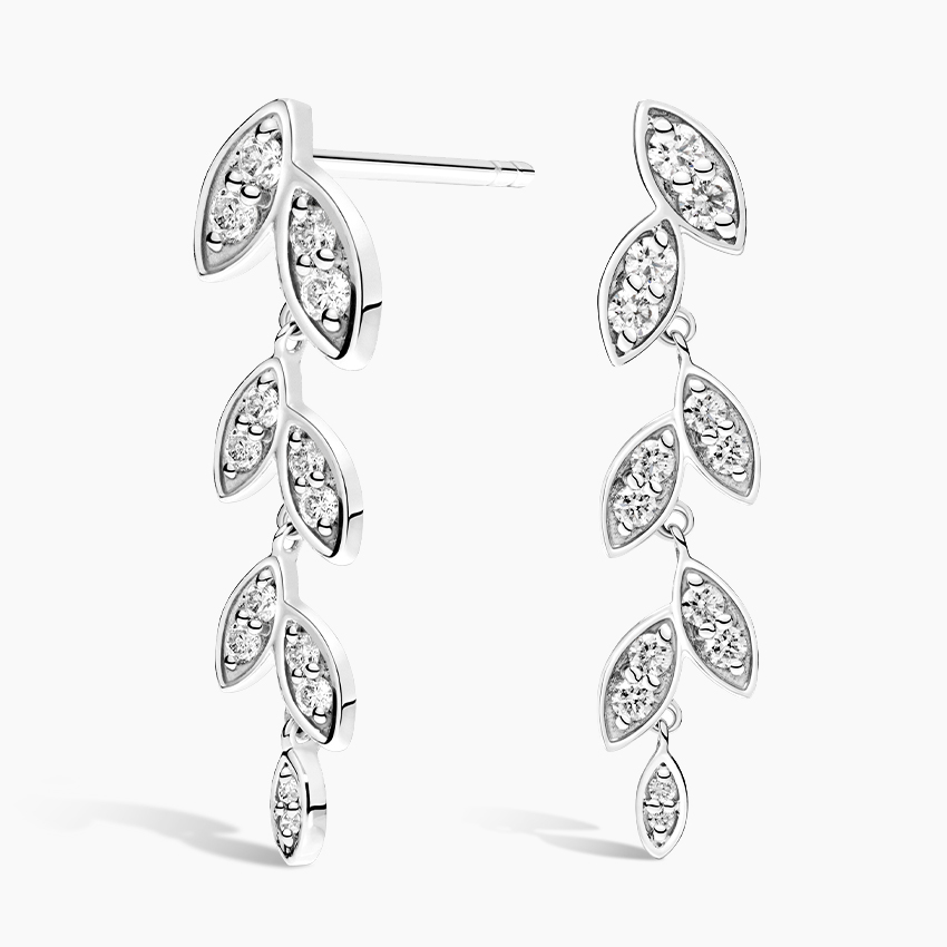Diamond Leaf Cascade Drop Earrings (Copy)