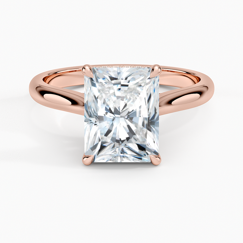 Radiant Cut Solitaire Engagement Ring, 4 Prong Diamond Ring, Minimalist Promise Ring,