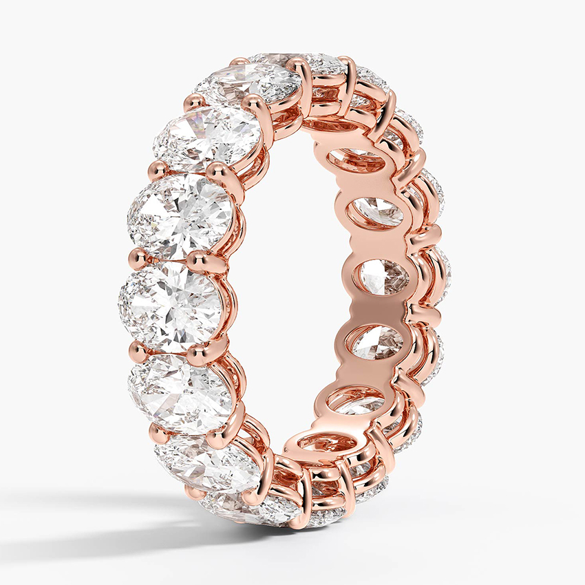 Oval Diamond Eternity Band, Full Eternity Ring, Wedding Band