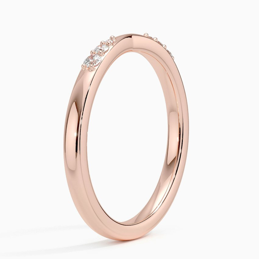V-Shaped Diamond Wedding Band, Chevron Diamond Ring, Curved Stacking Ring