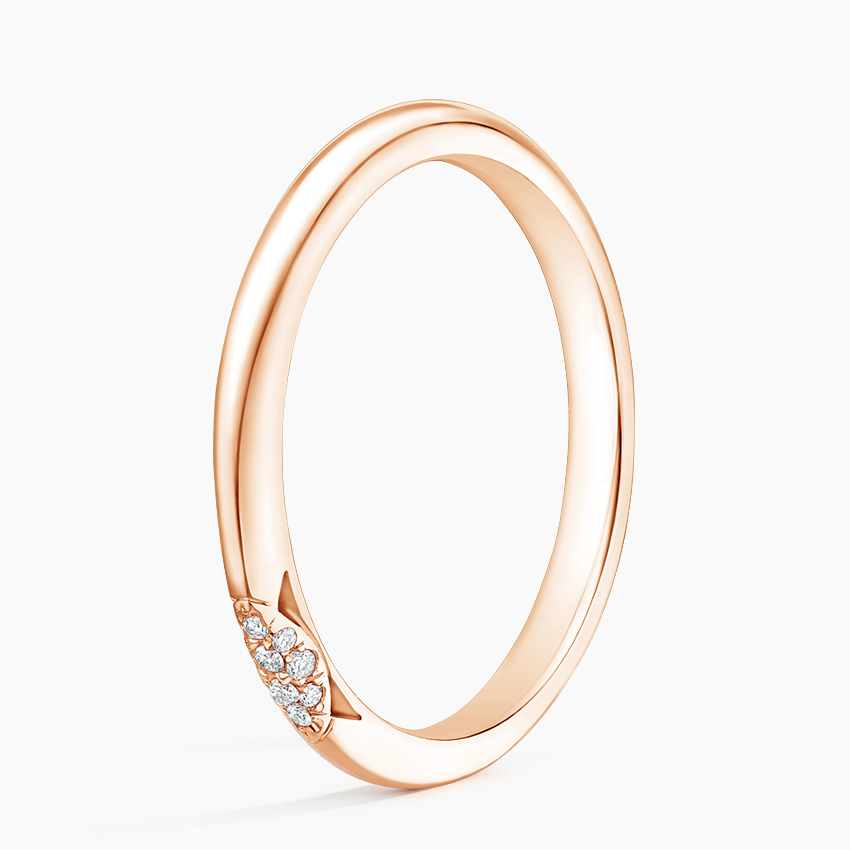 Minimalist Diamond Wedding Band Ring, Gold Stackable Ring, Dainty Diamond Band