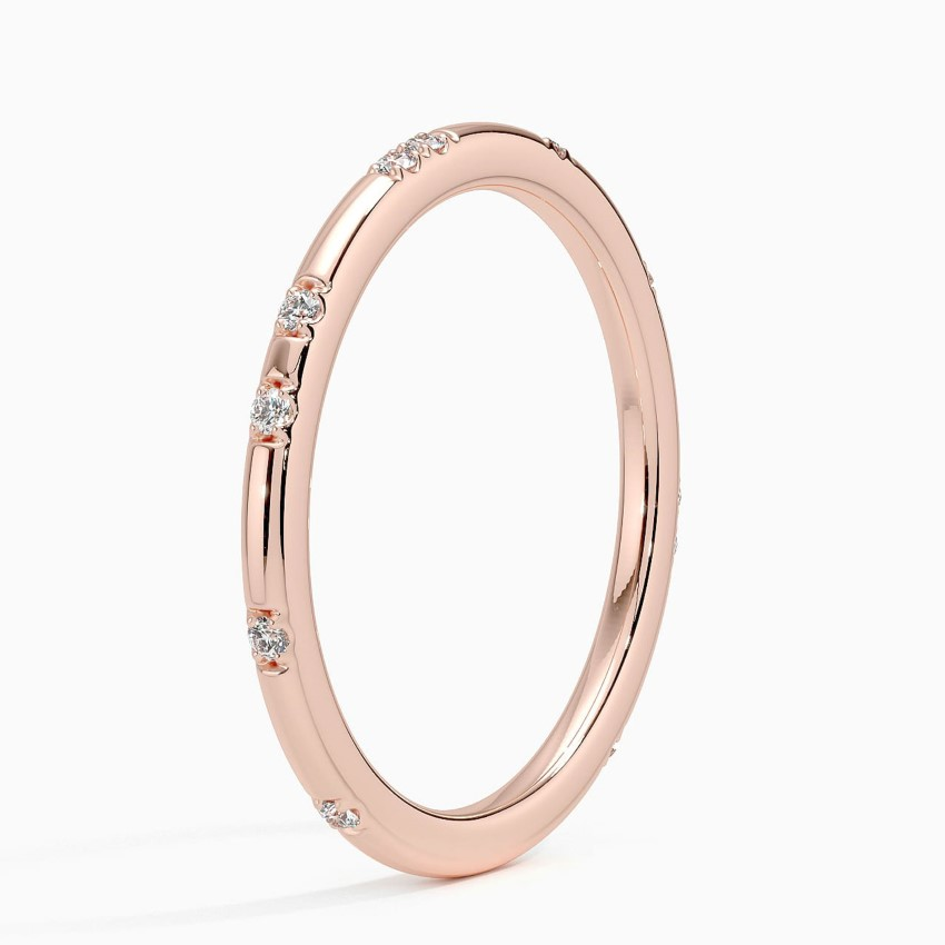 Minimalist Diamond Ring, Bezel Set Diamond Band, Stackable Dainty Ring