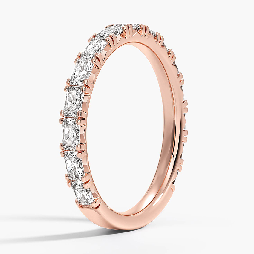 Princess Cut Diamond Eternity Band, Full Eternity Wedding Ring, Minimalist Stackable Ring