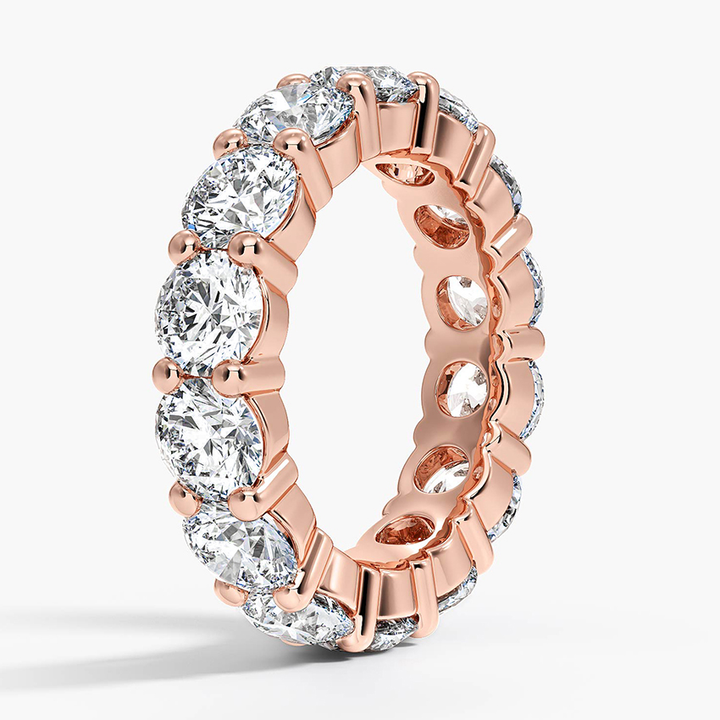 Round Brilliant Diamond Eternity Ring, Full Band Wedding Ring, Luxury Stackable Band