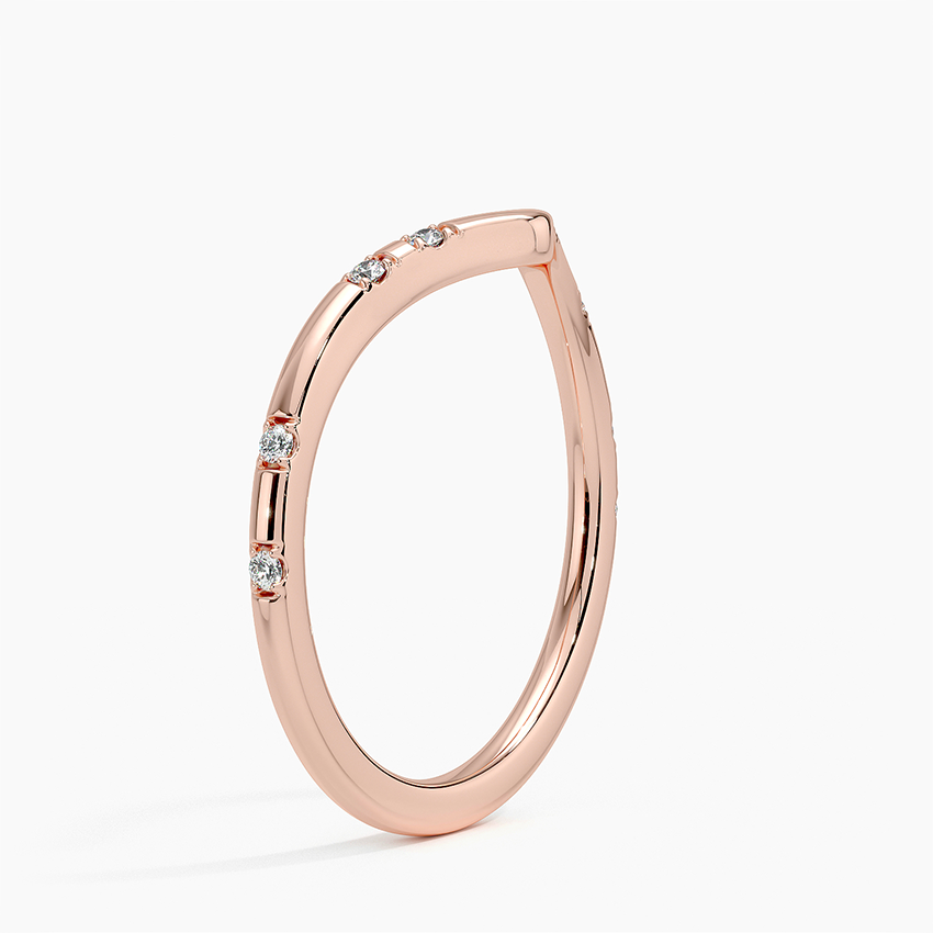 Minimalist V Shape Diamond Band, Chevron Diamond Ring, Stackable Wedding Ring