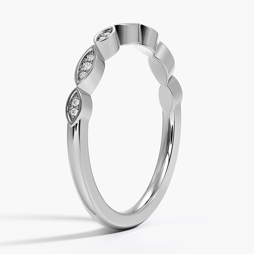 Marquise Diamond Wedding Band, Twisted Vine Diamond Ring, Minimalist Stackable Ring
