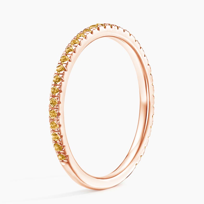 Yellow Sapphire Eternity Ring, Full Eternity Band, Minimal Stackable Ring