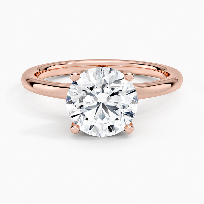 Classic Round Cut Solitaire Engagement Ring, 4 Prong Minimalist Diamond Ring, Timeless Proposal Ring