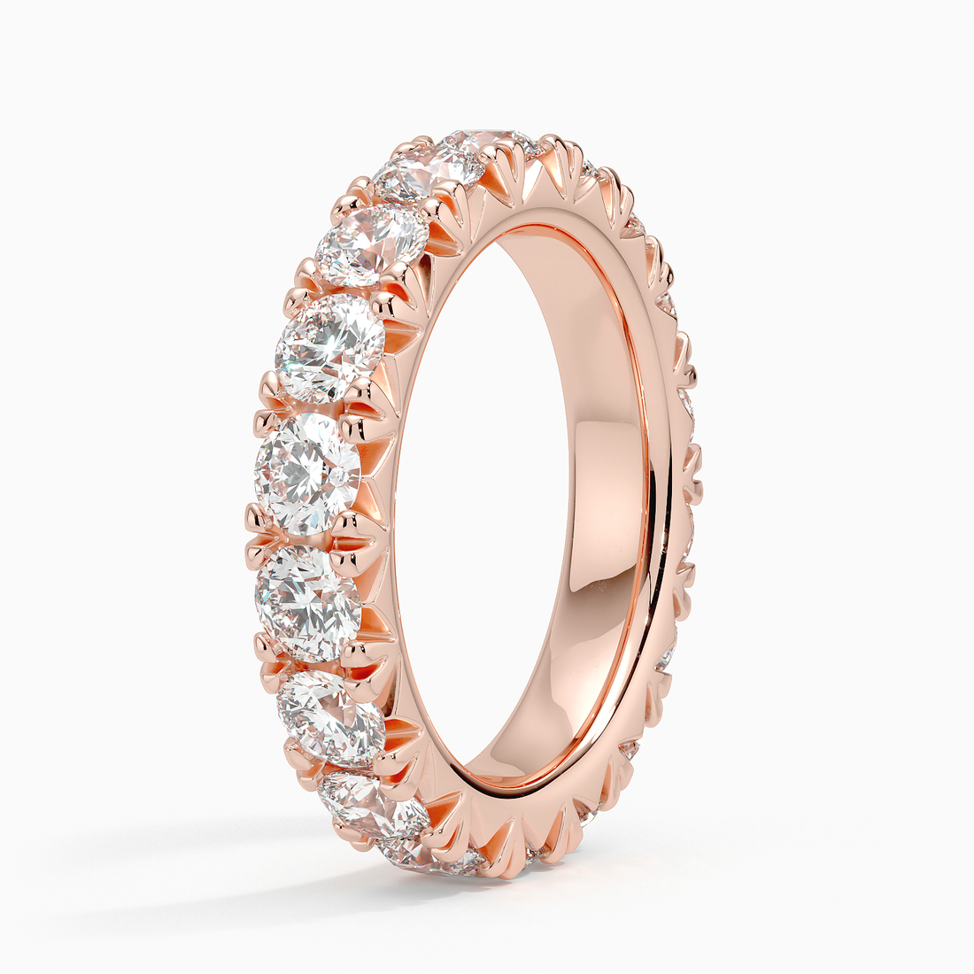 Round Cut Diamond Eternity Band, Full Eternity Wedding Ring, Anniversary Band