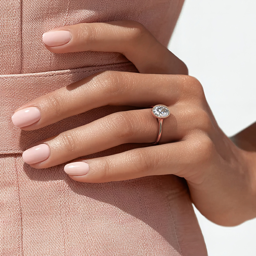 Oval Cut Diamond Halo Engagement Ring, Split Shank Ring, Bridal Ring, Gift for Her