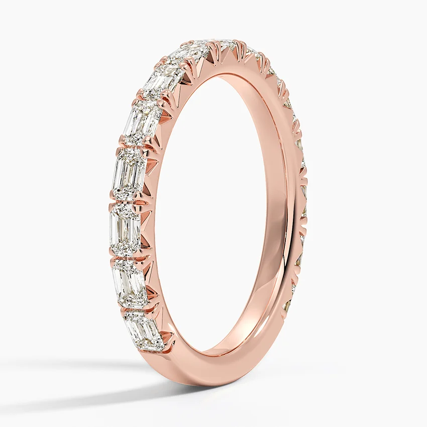 Baguette Cut Diamond Eternity Band, Minimalist Stackable Wedding Ring, Wedding Band for Women (Copy)
