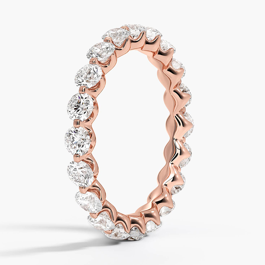 Round Cut Diamond Eternity Ring, Full Eternity Wedding Band, Lab Grown Diamond Ring