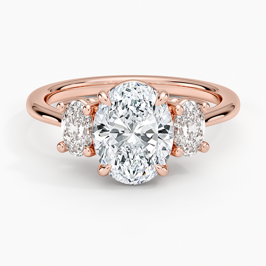 Oval Cut Three Stone Diamond Engagement Ring, Classic Trilogy Ring, Anniversary Promise Ring