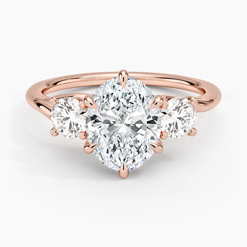 Oval Cut Diamond Three Stone Engagement Ring, 3 Stone Oval Diamond Ring, Bridal Ring