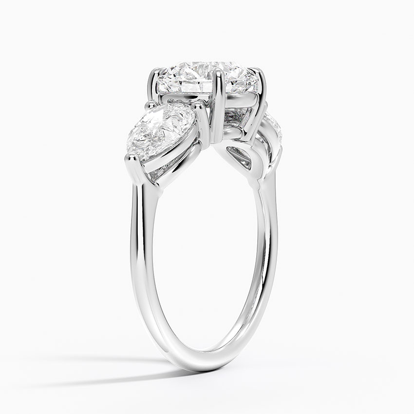 Three Stone Diamond Engagement Ring, Solid Gold Promise Ring, Three Stone Diamond Engagement Ring,