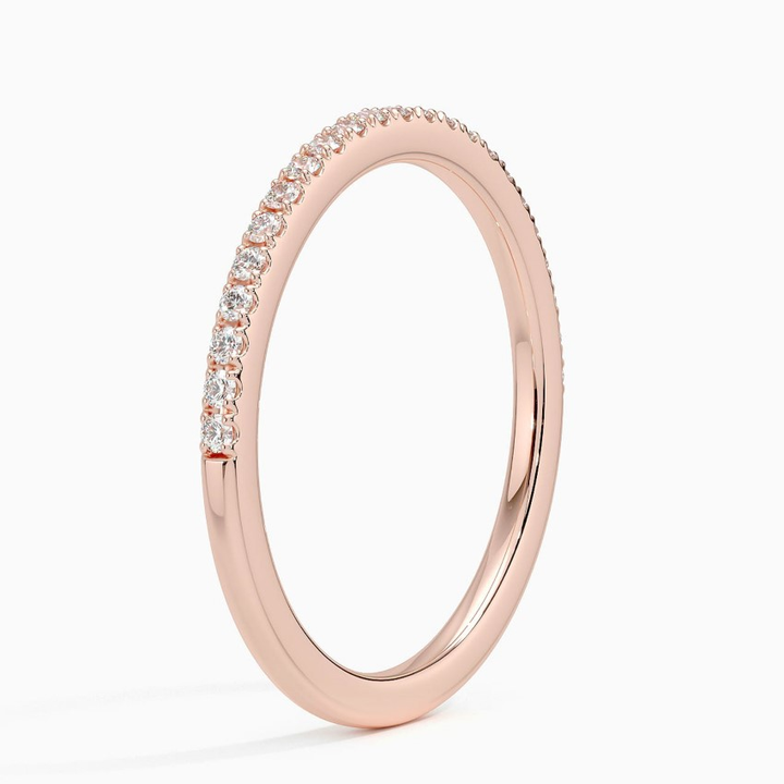 Minimalist Diamond Eternity Band Ring, Thin Stackable Wedding Band, Anniversary Gift