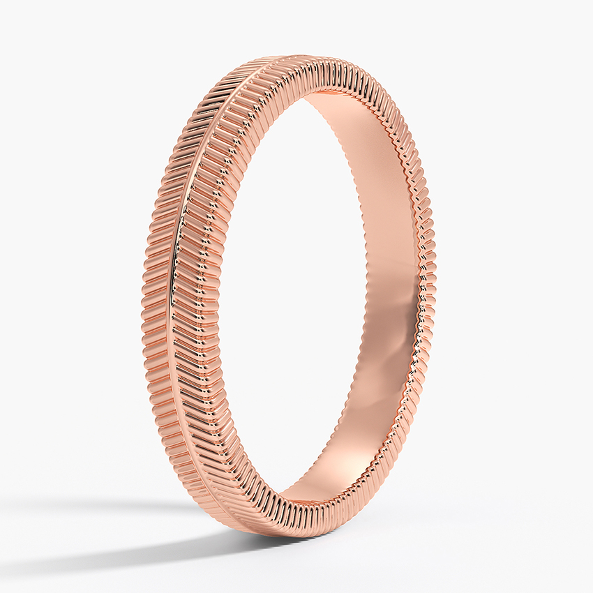 Minimalist Textured Wedding Band Ring, Ribbed Gold Ring, Stackable Band