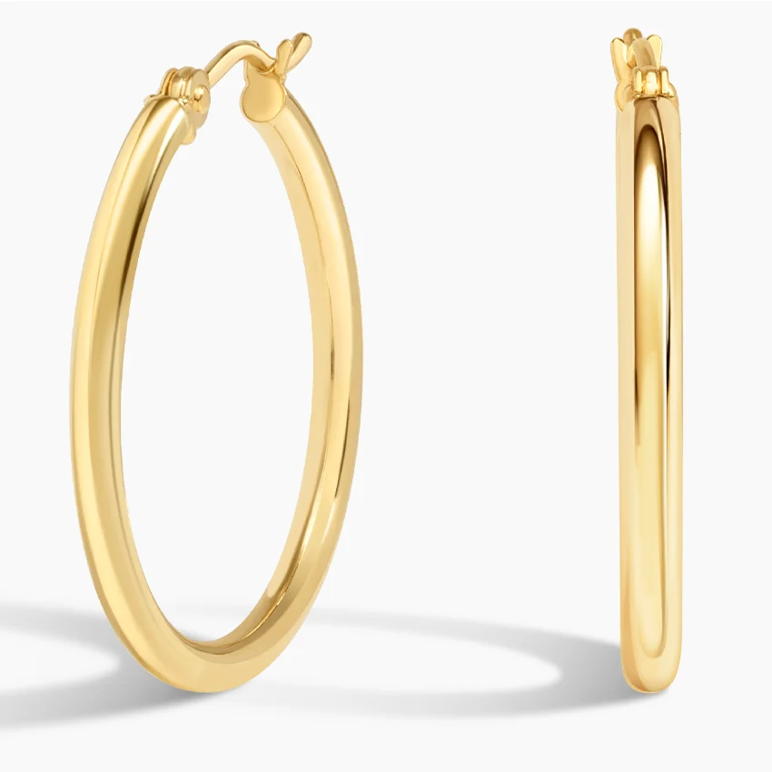 Classic Round Hoop Earrings, Minimalist Everyday Hoops