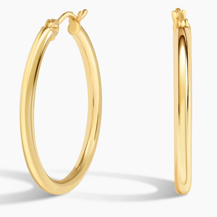 Classic Round Hoop Earrings, Minimalist Everyday Hoops