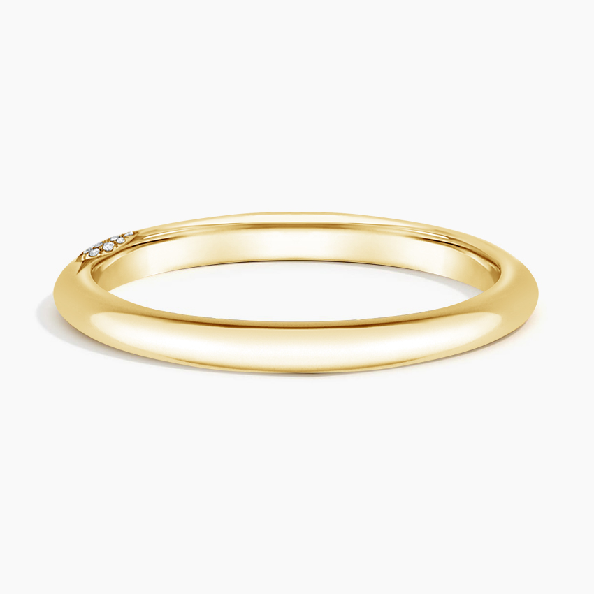 Minimalist Diamond Wedding Band Ring, Gold Stackable Ring, Dainty Diamond Band