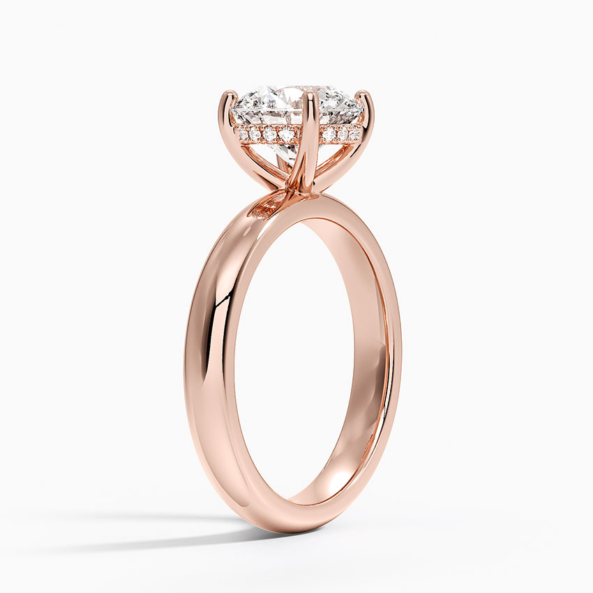 Round Cut Solitaire Diamond Engagement Ring, Classic 4 Prong Setting, Promise Ring for Women
