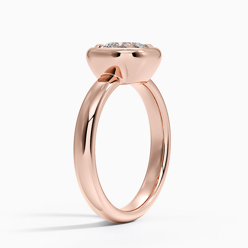 Cushion Cut Bezel Set Diamond Engagement Ring, Minimalist Solitaire Ring