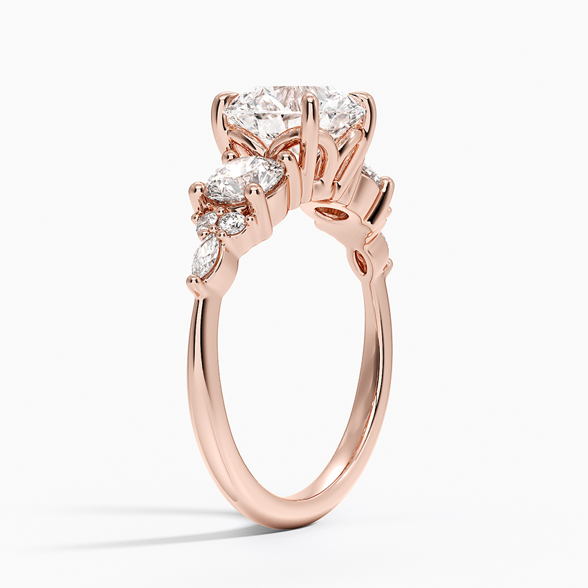 Three Stone Round Cut Moissanite Engagement Ring, Classic Trilogy Ring, Minimalist Bridal Ring
