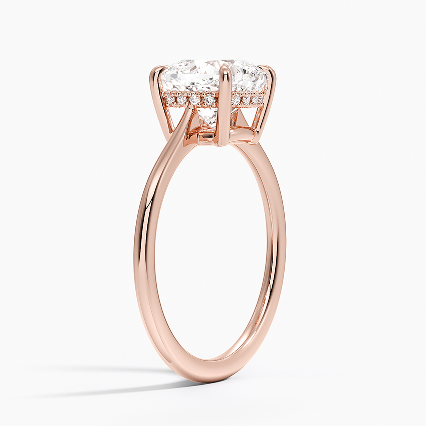 Round Cut Solitaire Diamond Engagement Ring, 4 Prong Minimalist Ring, Classic Gold Proposal Ring