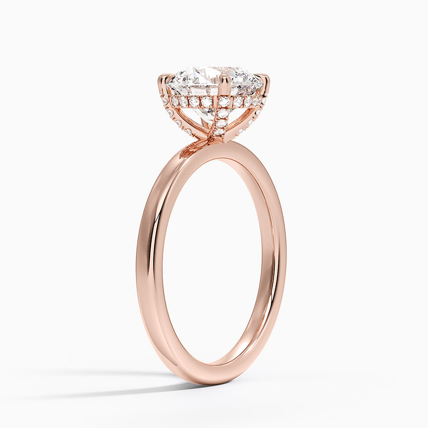 Classic Round Solitaire Diamond Engagement Ring, 4 Prong Setting, Anniversary Gift