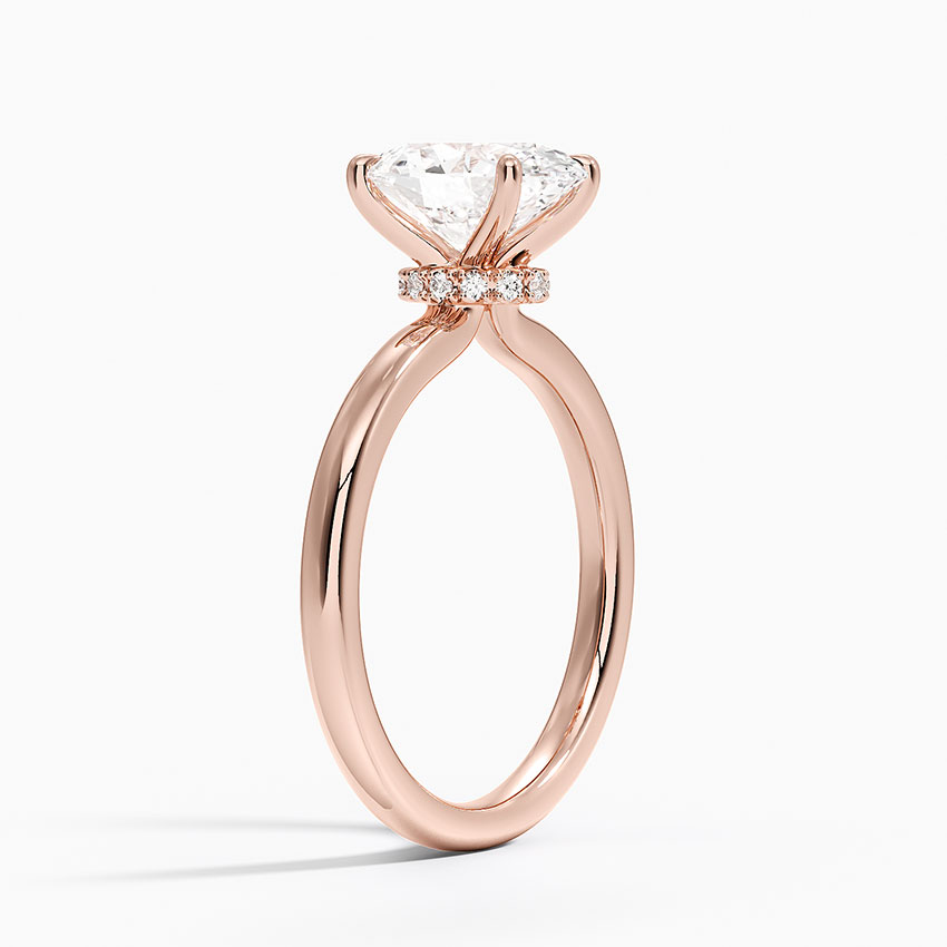 Oval Cut Diamond Solitaire Engagement Ring, 4 Prong Classic Setting, Solid Gold Ring